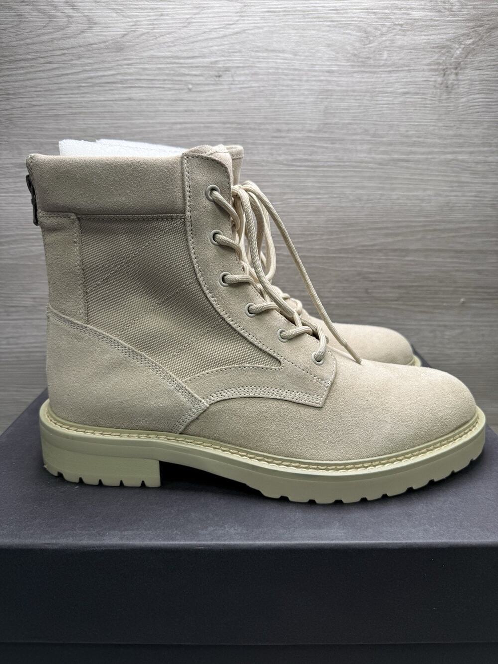 Saint Morta Legion Mens Ankle Boots Sz 9 Tan Suede Comfort Lace Up Back Zip